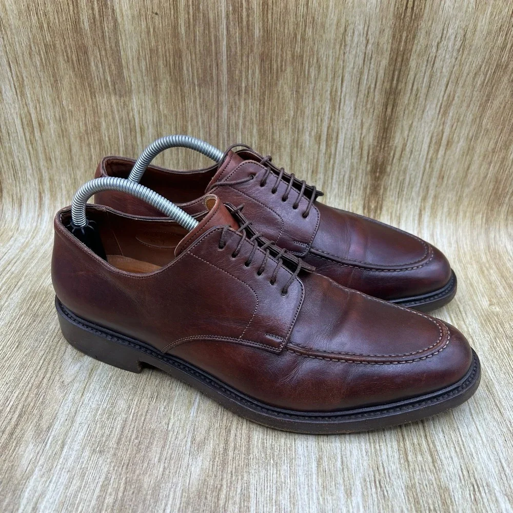 Santoni Goodyear Welted Split Toe Derby Men's Size 9 Brown Leather 11839-02